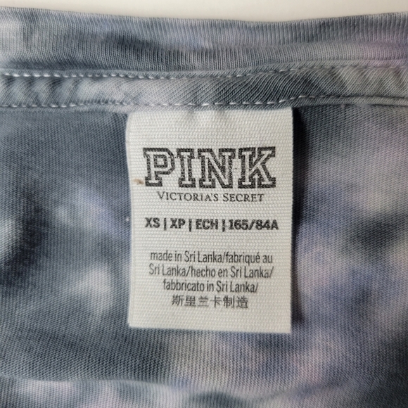 VICTORIA'S Secret PINK Logo Long Sleeve Top Tie Dye XS - Picture 4 of 9